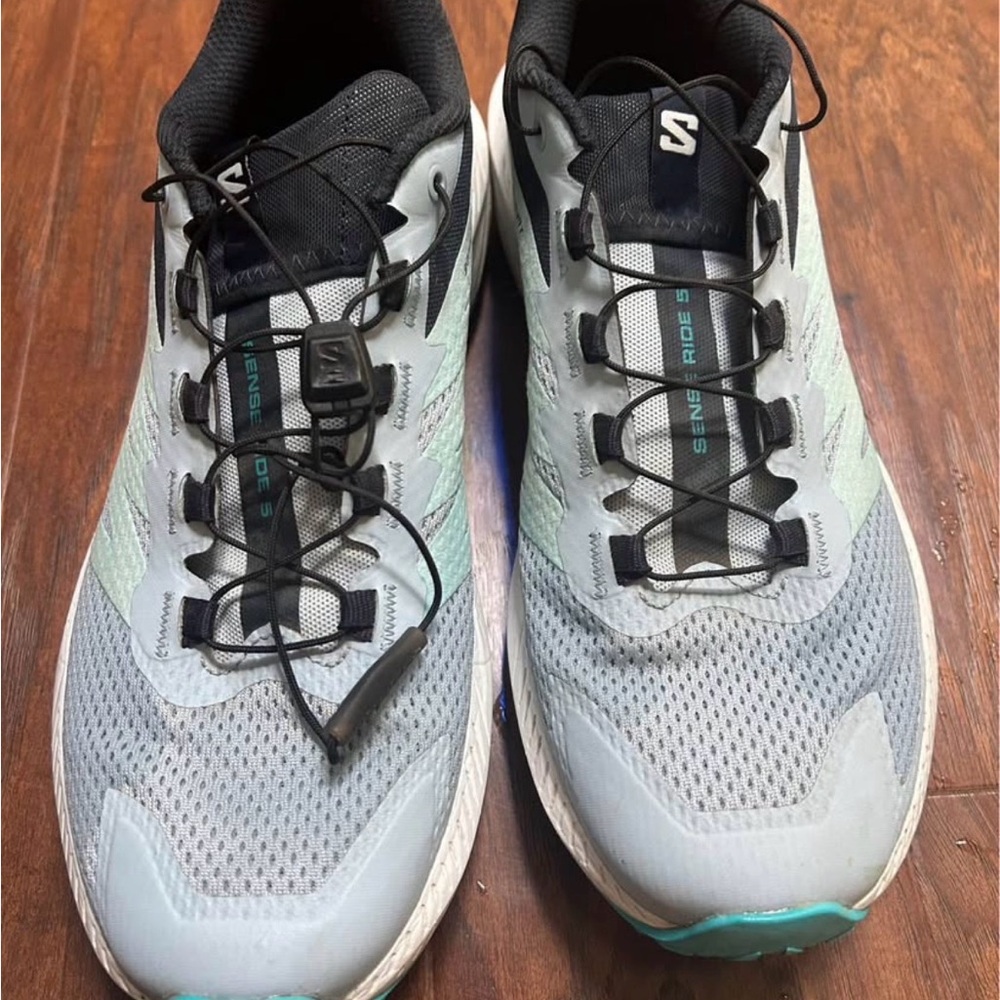 Salomon Trail Shoes in Light Gray and Black